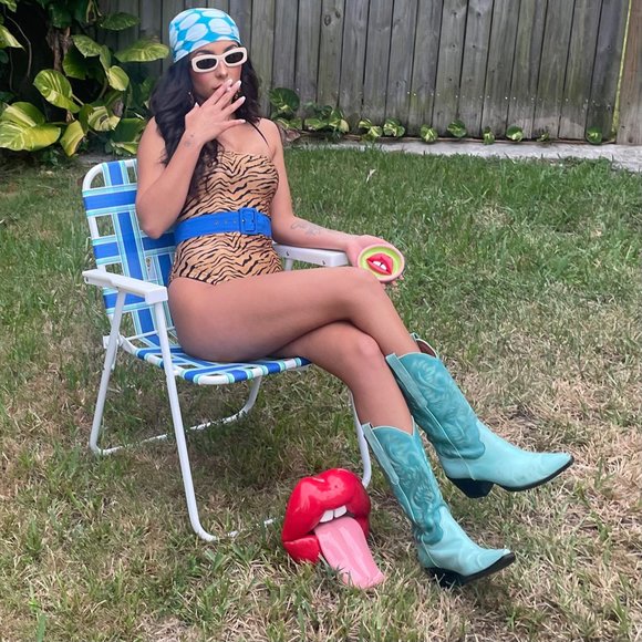 VIX paula hermanny suri tiger print swimsuit animal print bathing suit size m - Picture 5 of 16